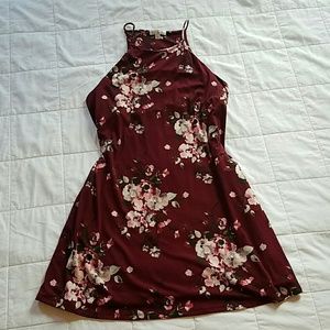 Burgundy floral dress